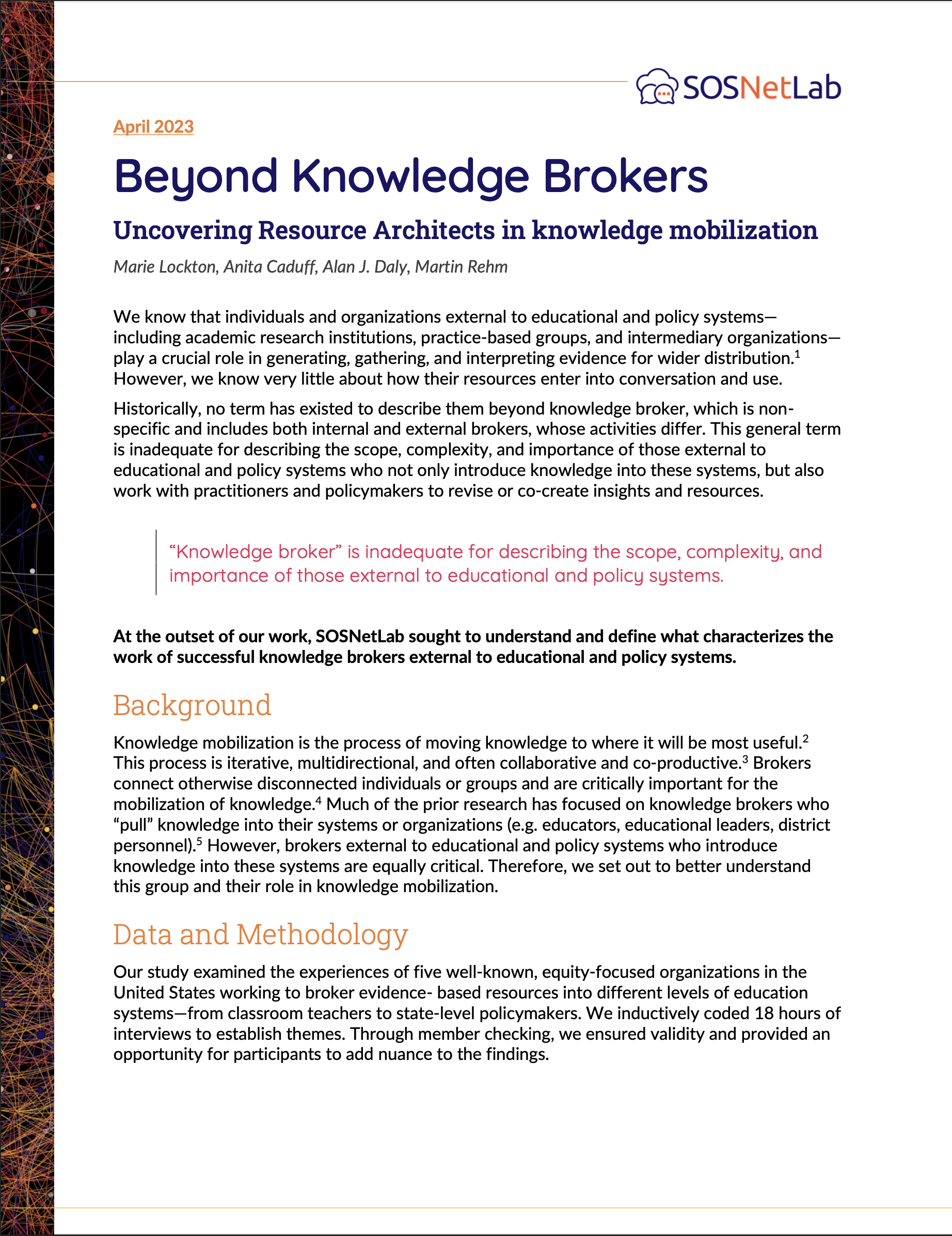 Beyond Knowledge Brokers: Uncovering Resource Architects in knowledge mobilization