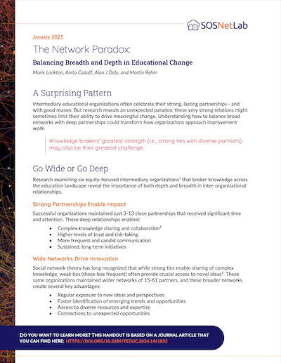 The Network Paradox: Balancing Breadth and Depth in Educational Change